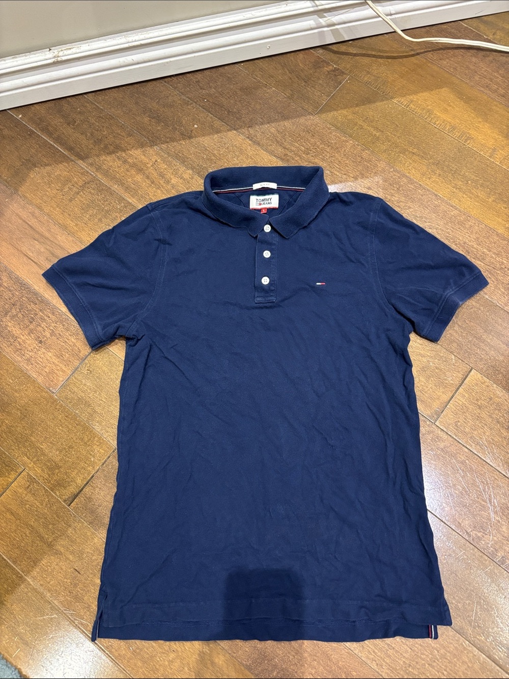 Tommy Hilfiger Navy Blue Polo with Small Flag Logo